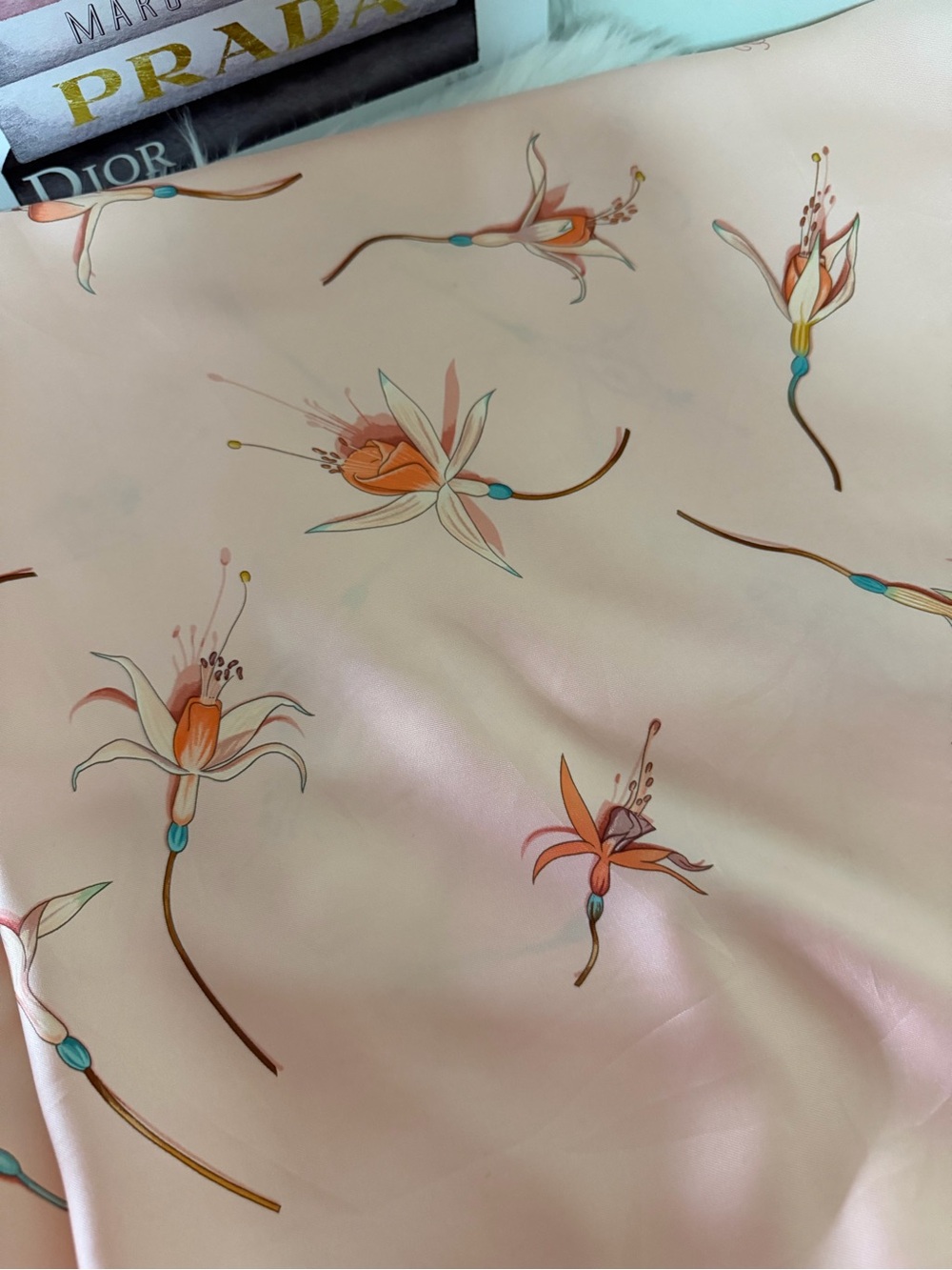 Hermes Fleurs De Fuchsia Silk Scarf. - Picture 11 of 16